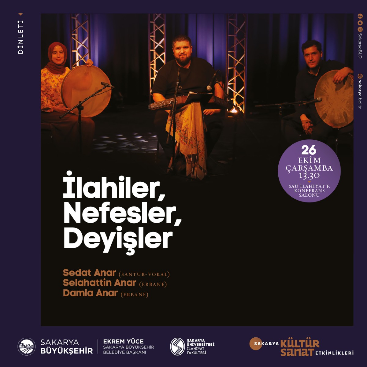 Ekim etkinlikleri Sedat  Anar dinletisi ile devam edecek