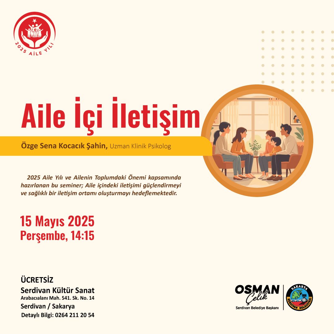 2025 Aile Yılı’na Anlamlı Katkı: “Aile İçi İletişim” Semineri Serdivan’da