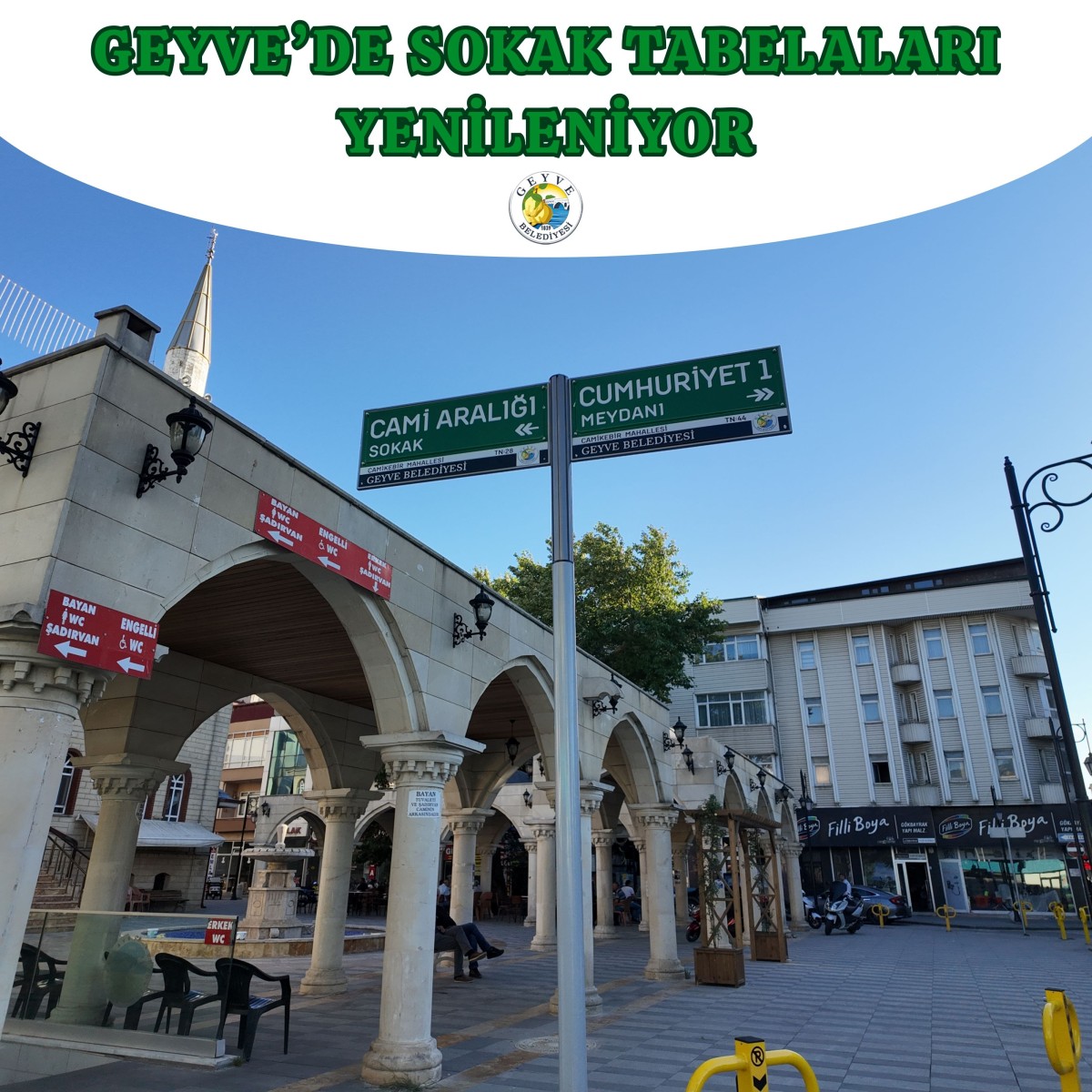 Geyve’de Sokak Tabelaları Yenileniyor