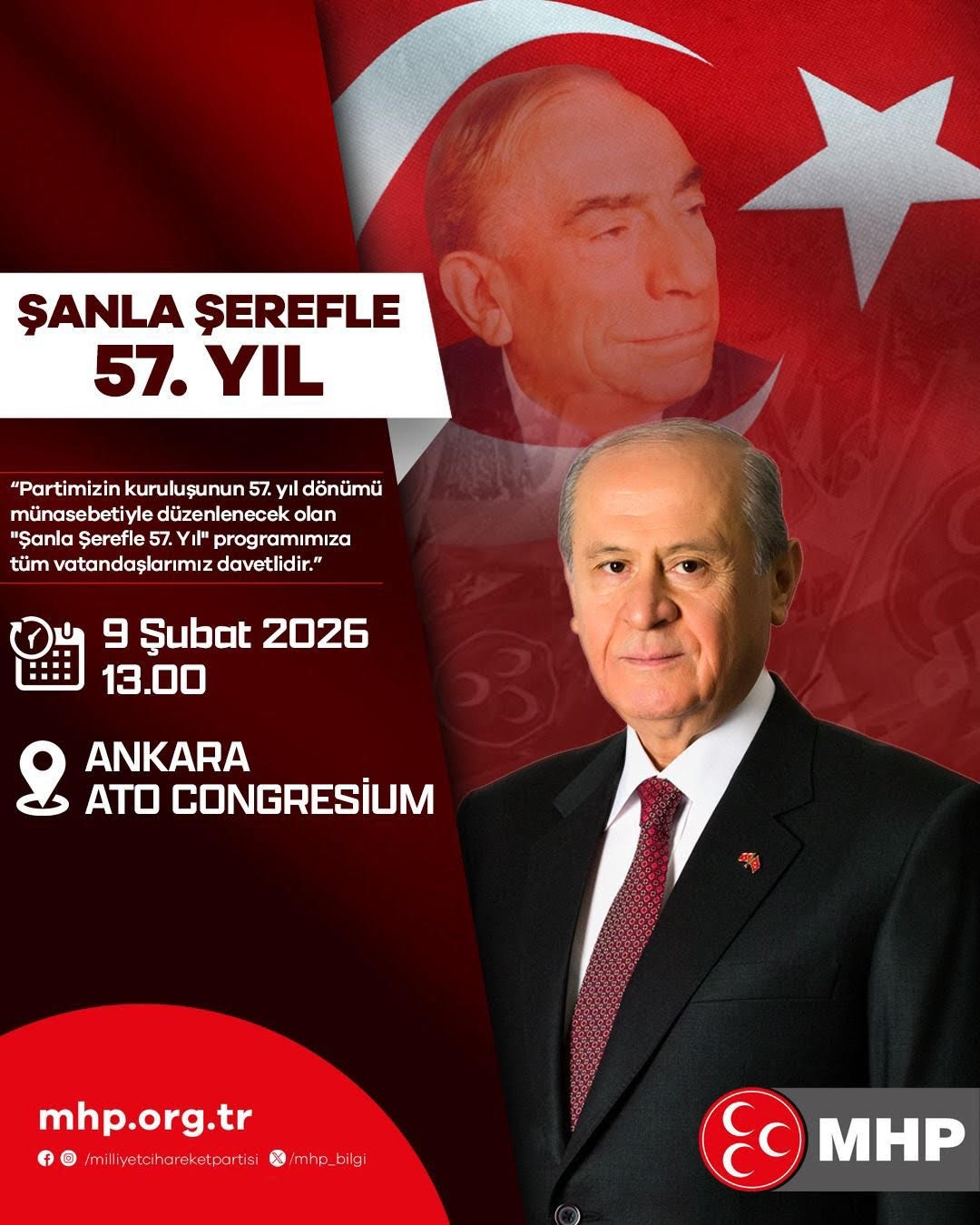 Başkan Alkaş: Şanla Şerefle 57 Yıl; Aynı Ülkü, Aynı Kararlılıkla!