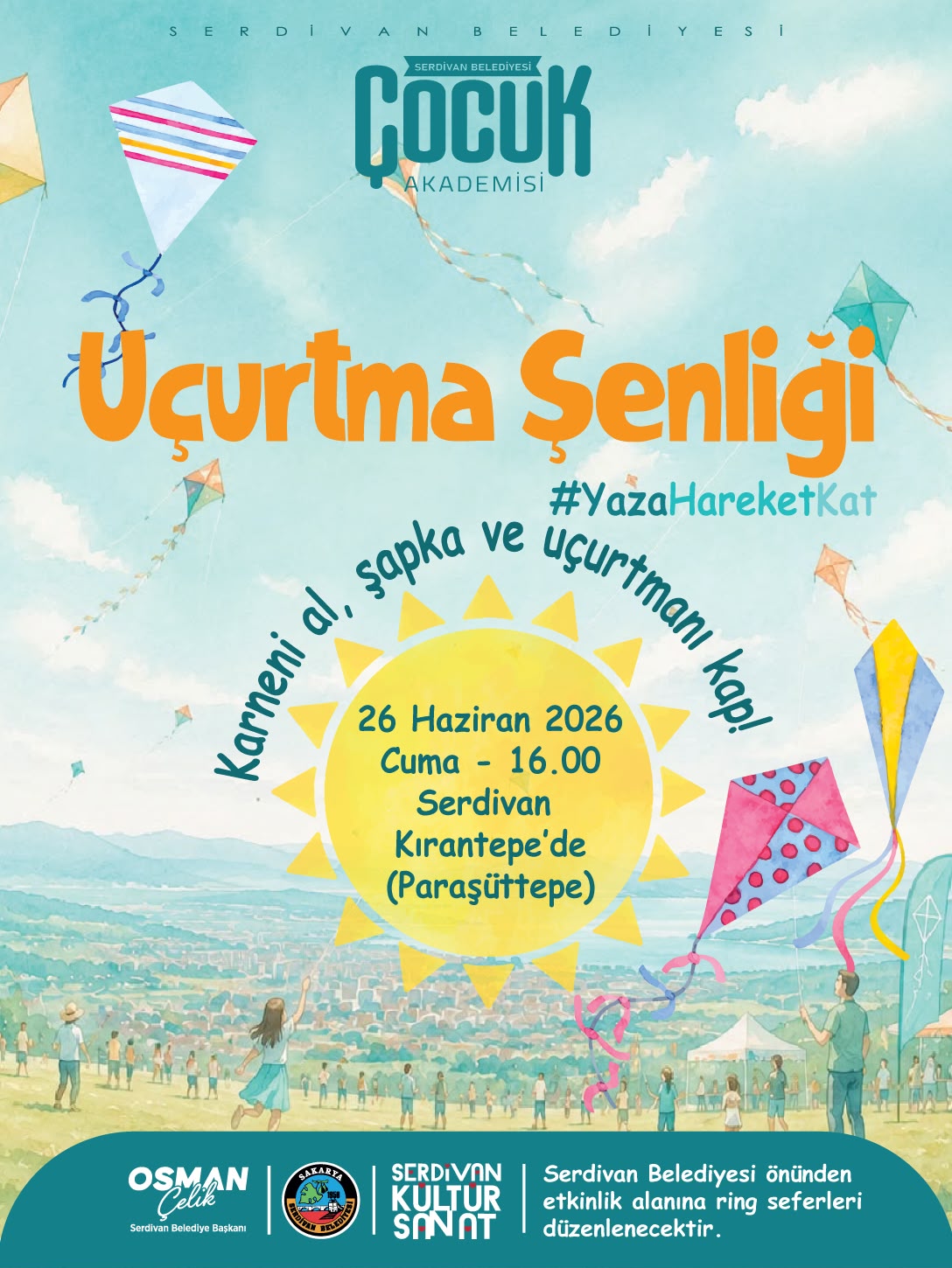 Serdivan’da Uçurtma Festivali Coşkusu: Gökyüzü Renkleniyor